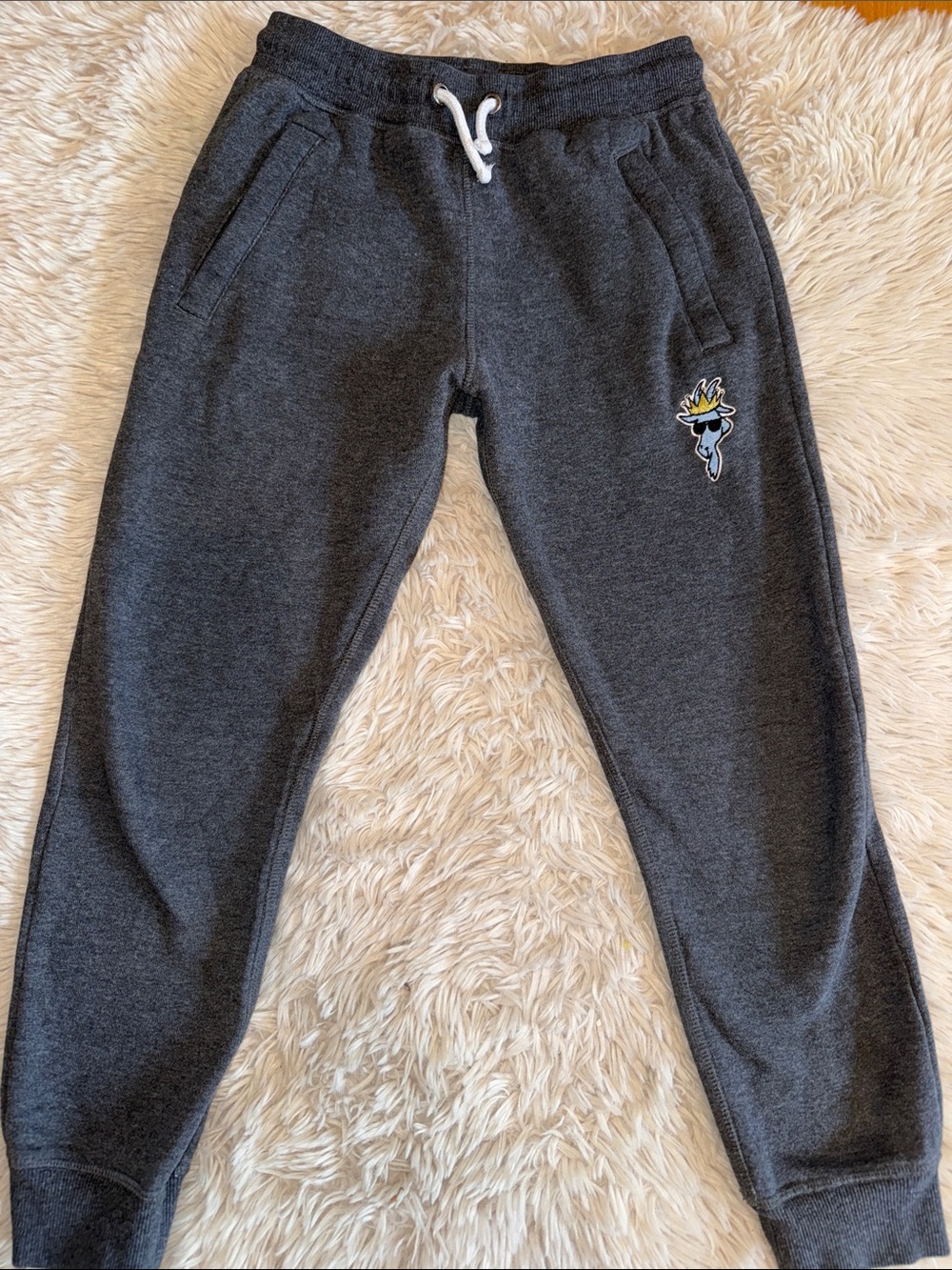Kids Charcoal Gray Sweatpants with Drawstring